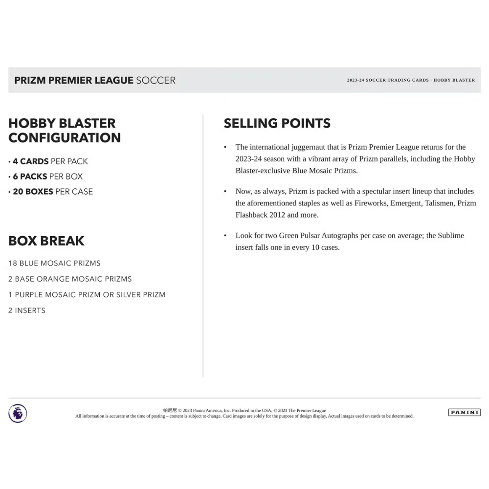 2023-24 Panini Prizm Premier League EPL Soccer 6-Pack Hobby Blaster (Blue Mosaic Prizms!) - Image 6
