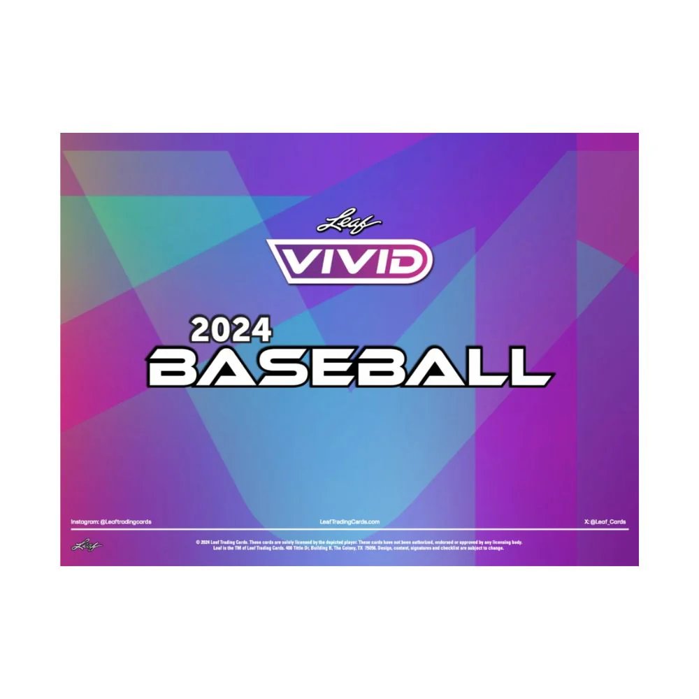 2024 Leaf Vivid Baseball Hobby Box - Image 2