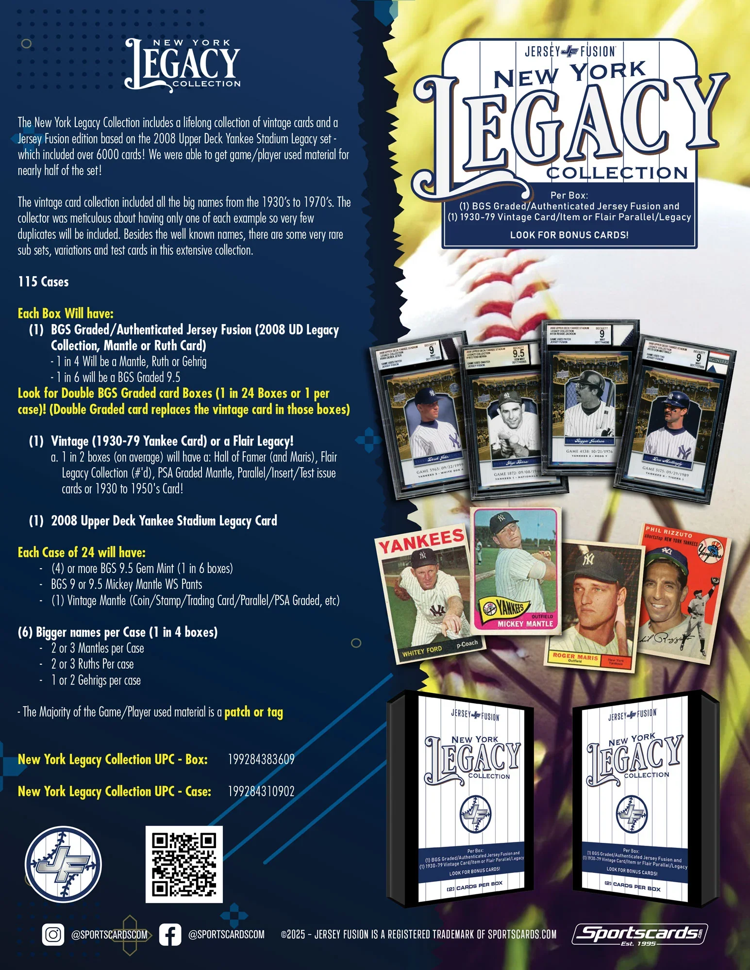 2025 Jersey Fusion New York Legacy Collection Baseball Hobby Box - Image 2