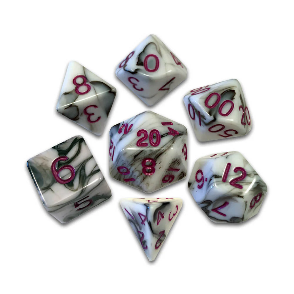 Jeu de 7 dés en acrylique 16mm - Image 2