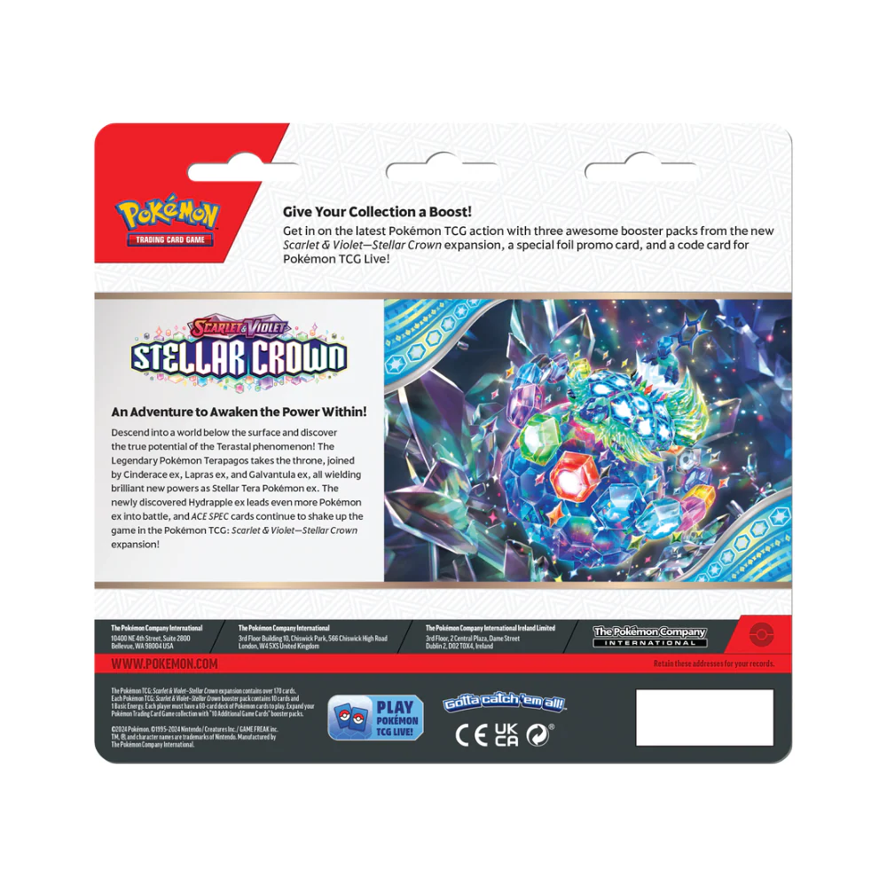 Pokémon Scarlet & Violet Stellar Crown 3 Pack Blister - Image 3