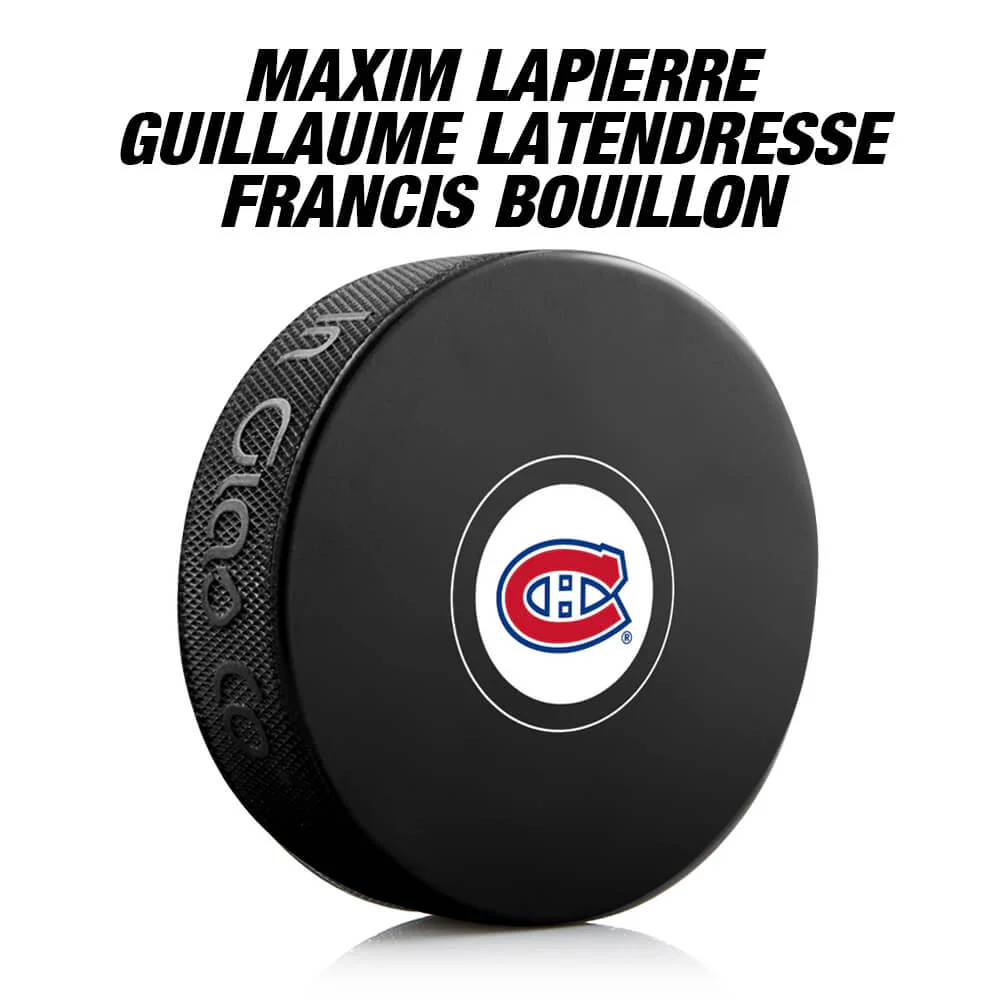 3 Rondelles Officielles Autographiées par Lapierre - Latendresse - Bouillon - Canadiens
