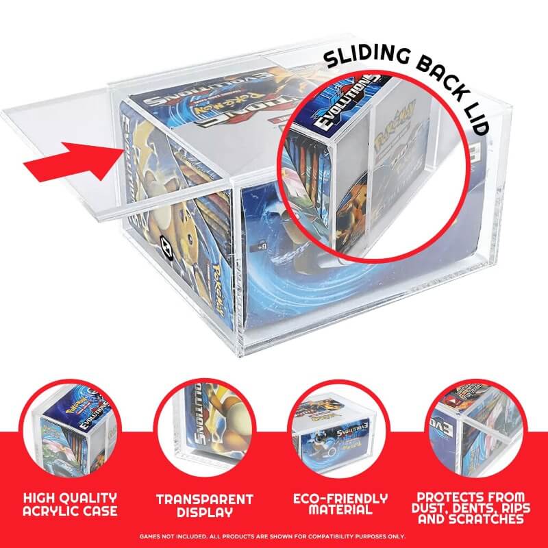 Protecteur Acrylique Transparent Avec Couvercle Coulissant - Evoretro - Pour Booster Box - Image 3